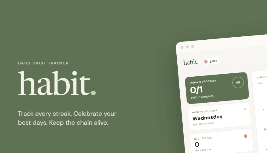 Habit Tracker project preview